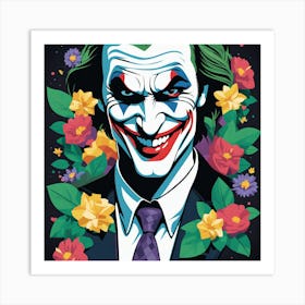 Joker Portrait Low Poly Painting (8) Art Print