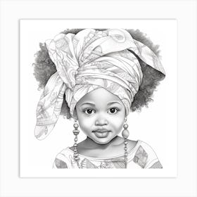 African Girl With A Turban Art Print