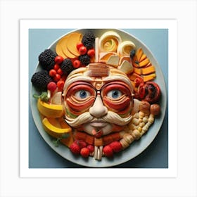 Face Made Of Fruit Art Print