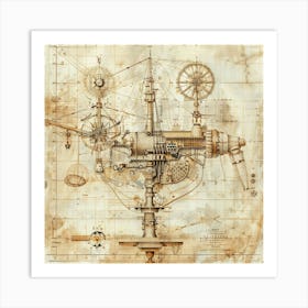 Steampunk Maschine Art Print