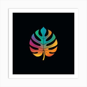 Rainbow Leaf Logo 1 Art Print