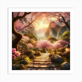 Asian Cherry Blossoms Art Print