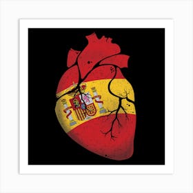 Spain Heart Flag Art Print