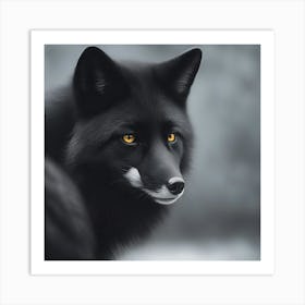 Black Fox Art Print