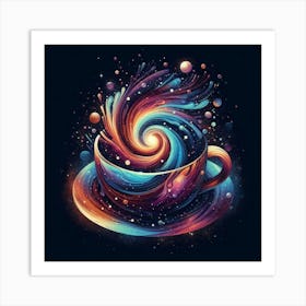 Coffee Cup With Swirls 4 Art Print