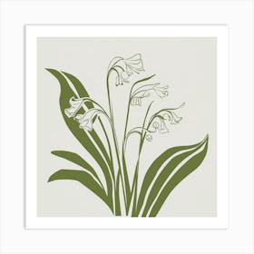 Elegant Simplicity Lily Of The Valley In Matisse Style Art Print