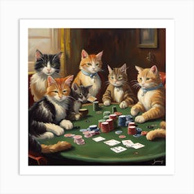 Poker of the Litter Art Print