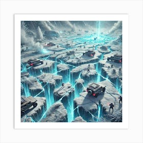 A Futuristic Sci Fi Depiction Of Terrain Alteratio Art Print