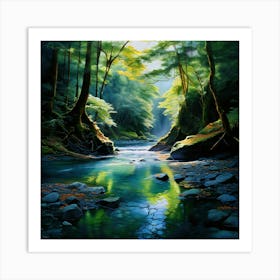 Watercolor Karamea River Art Print