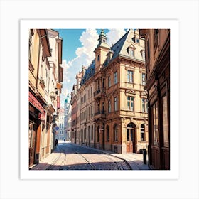 Street Scene In Vienna Art Print