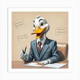 Duck In A Suit 30 Art Print