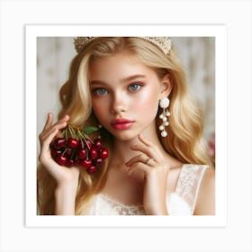 Beautiful Young Woman In A Tiara Art Print