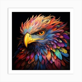 Colourful Rainbow Eagle Art Print