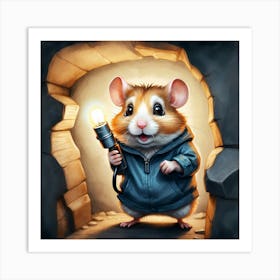 Hamster In A Cave 2 Art Print