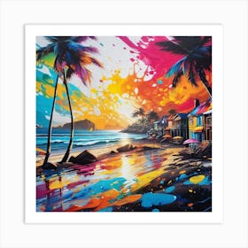 'Sunset Beach' 1 Art Print