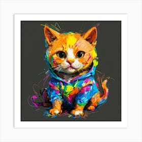 Cat In A Hoodie Art Print