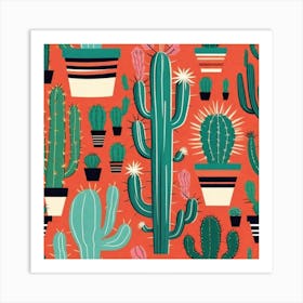 Cactus Pattern 9 Art Print