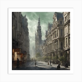 Cityscape Of Brussels Art Print