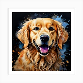 Golden Retriever Painting 35 Art Print