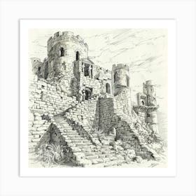 Castle In The Mist Art Print