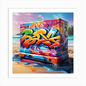 Graffiti On The Beach Art Print