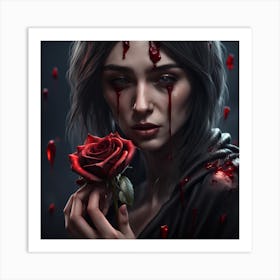 Bloody Rose Art Print