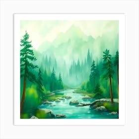 Forest Landscape Painting Art Print