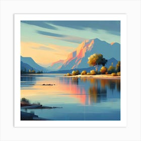 Sunset By The Lake 19 Art Print