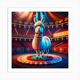 Llama Big Top Circus Ringmaster Art Print