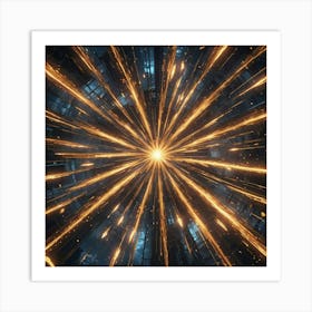 Abstract Light Burst 6 Art Print