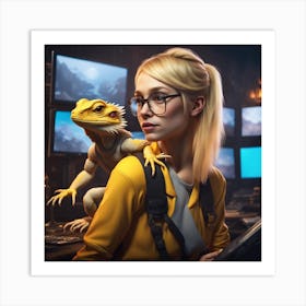 A Spy and her Dragon Art Print