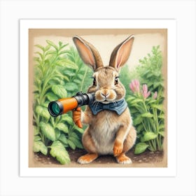 Rabbit With Binoculars 9 Art Print