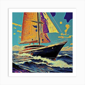 Sailboat In The Ocean 2 Art Print