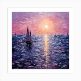 Vivid Purple Waves Art Print