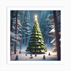 Christmas Tree In The Forest 103 Art Print