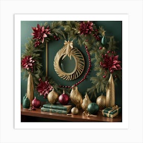 Christmas Wreath 1 Art Print