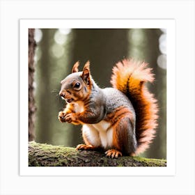 Squirrel In The Forest 125 Art Print