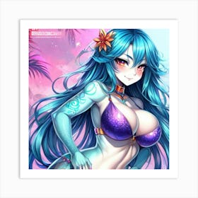 Sexy anime mermaid 07 Art Print