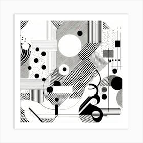 Abstract Black And White Painting Art Print