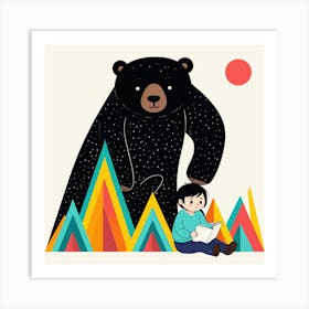 Bear And A Boy 13 Art Print