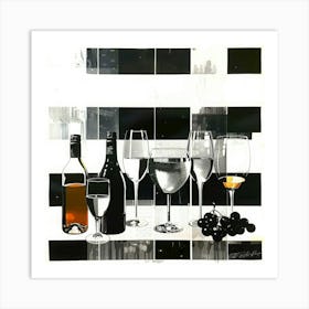 Cocktails Bar Near Me - Wine And Grapes Art Print