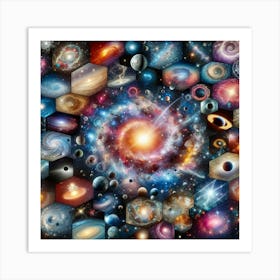 Cosmic Collage Art Print