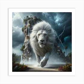 Lion In The Storm 1 Art Print