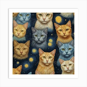 Default Van Gogh Cats 1 Art Print