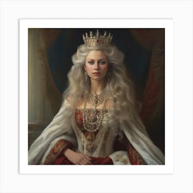 Queen With Long Plane Hair And Beautiful eyes Art Print