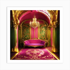 Futuristic Beautiful French Mansion Interior Glamo (22) Art Print