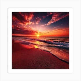 Sunset On The Beach 215 Art Print