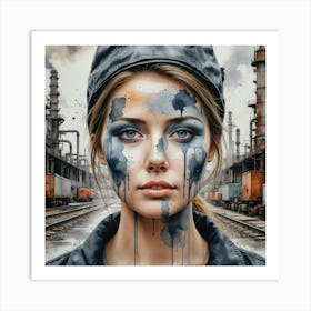 Industrial Girl 2 Art Print