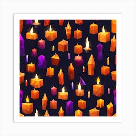 Seamless Pattern With Candles Art Print