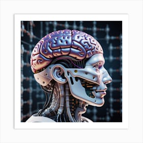 3d Rendering Of A Human Brain 5 Art Print